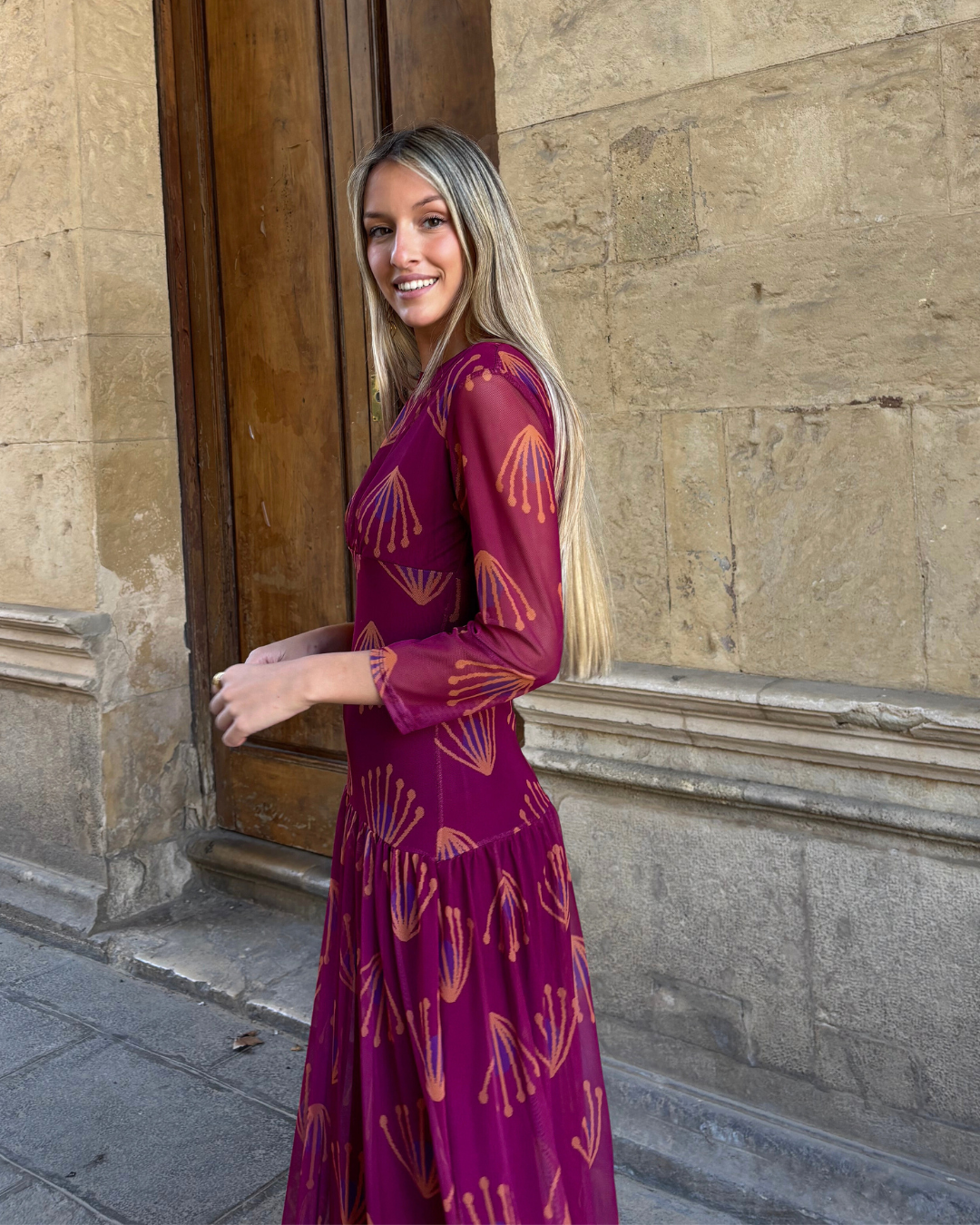 Vestido Cortona buganvilla