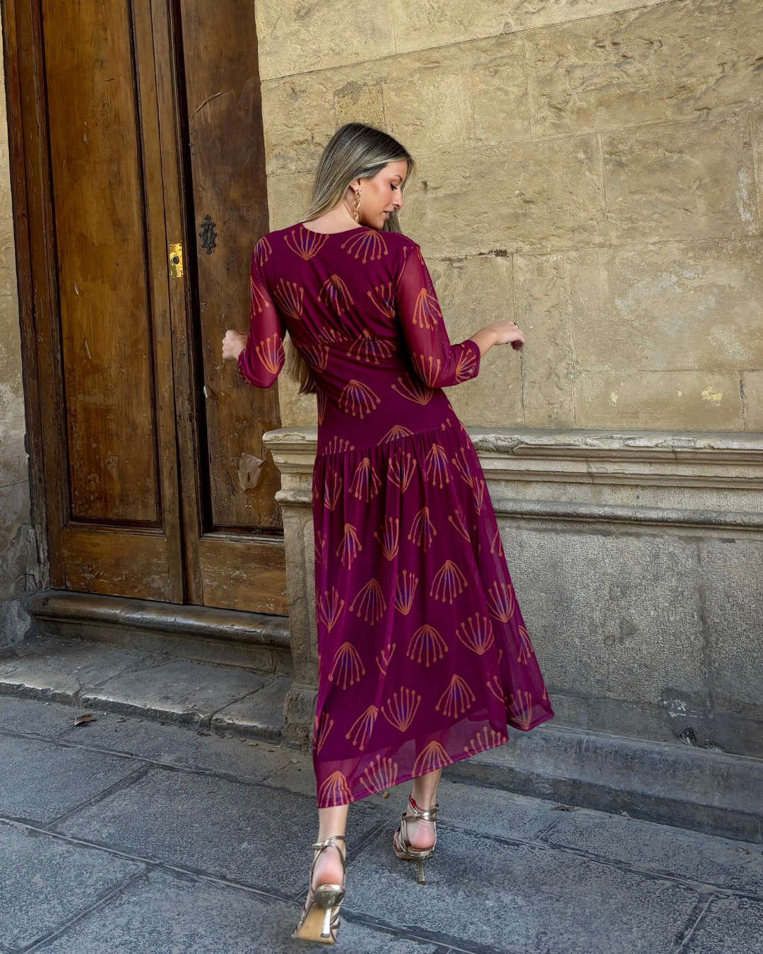 Vestido Cortona buganvilla