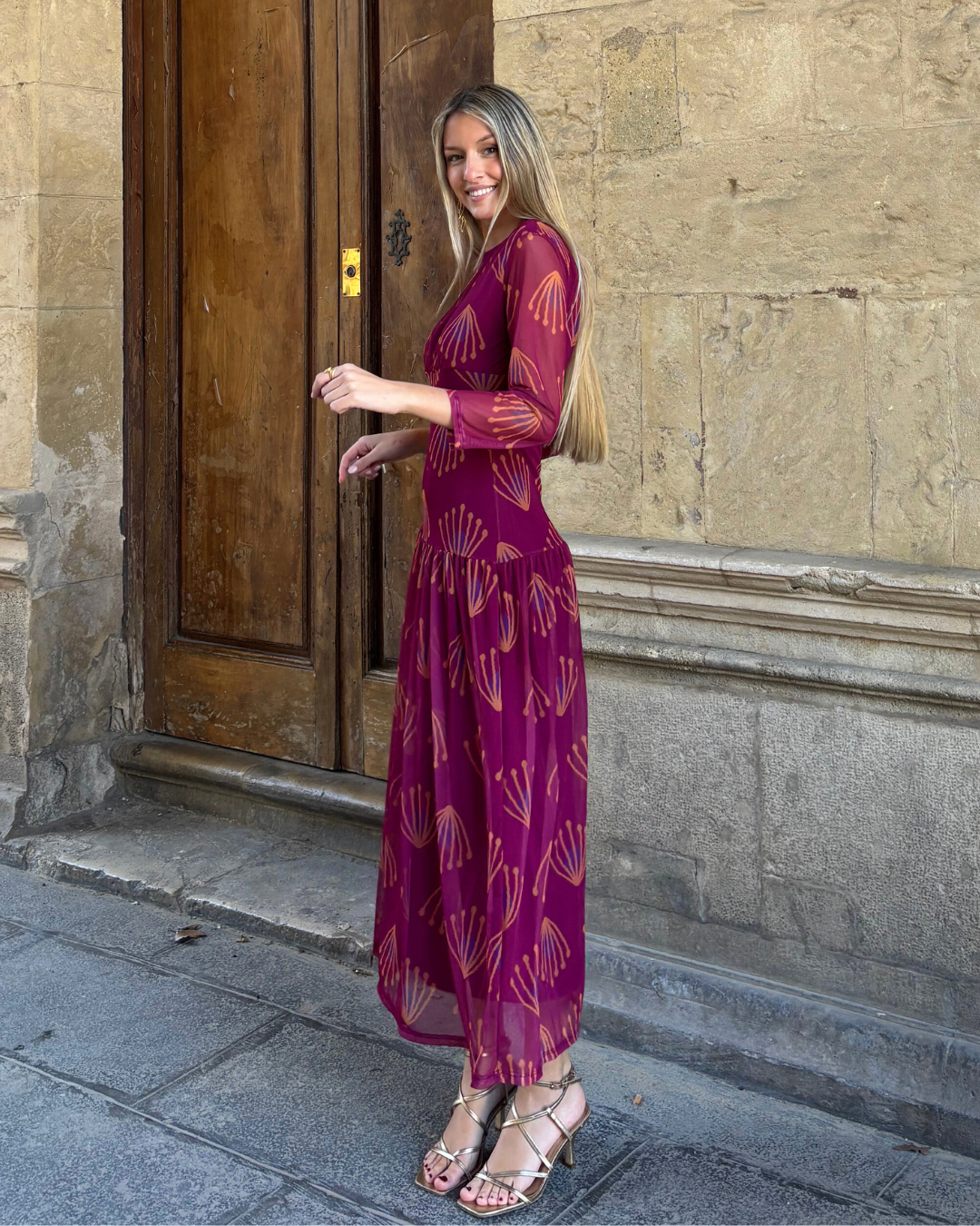 Vestido Cortona buganvilla