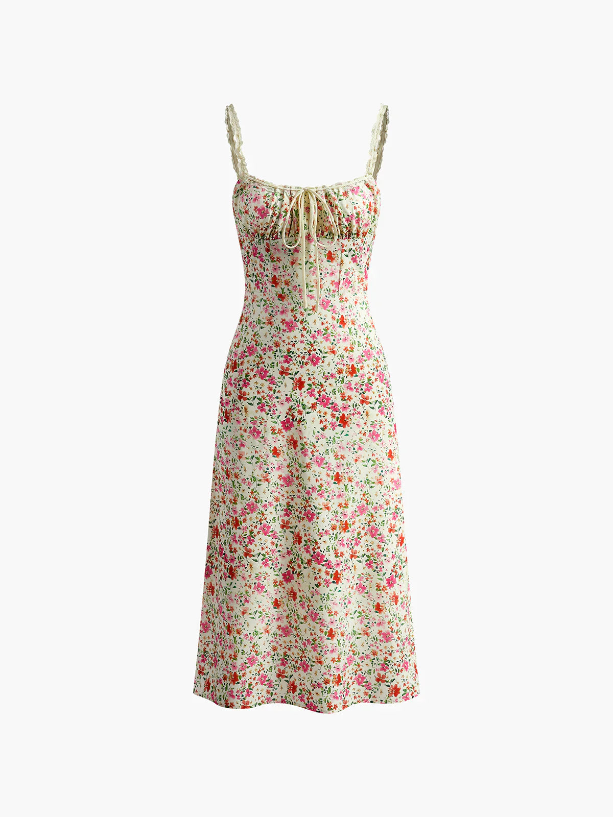 Lolita - Vestido midi de tirantes con estampado floral