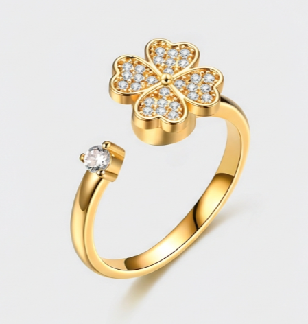 Anillo del trébol dorado/plateado