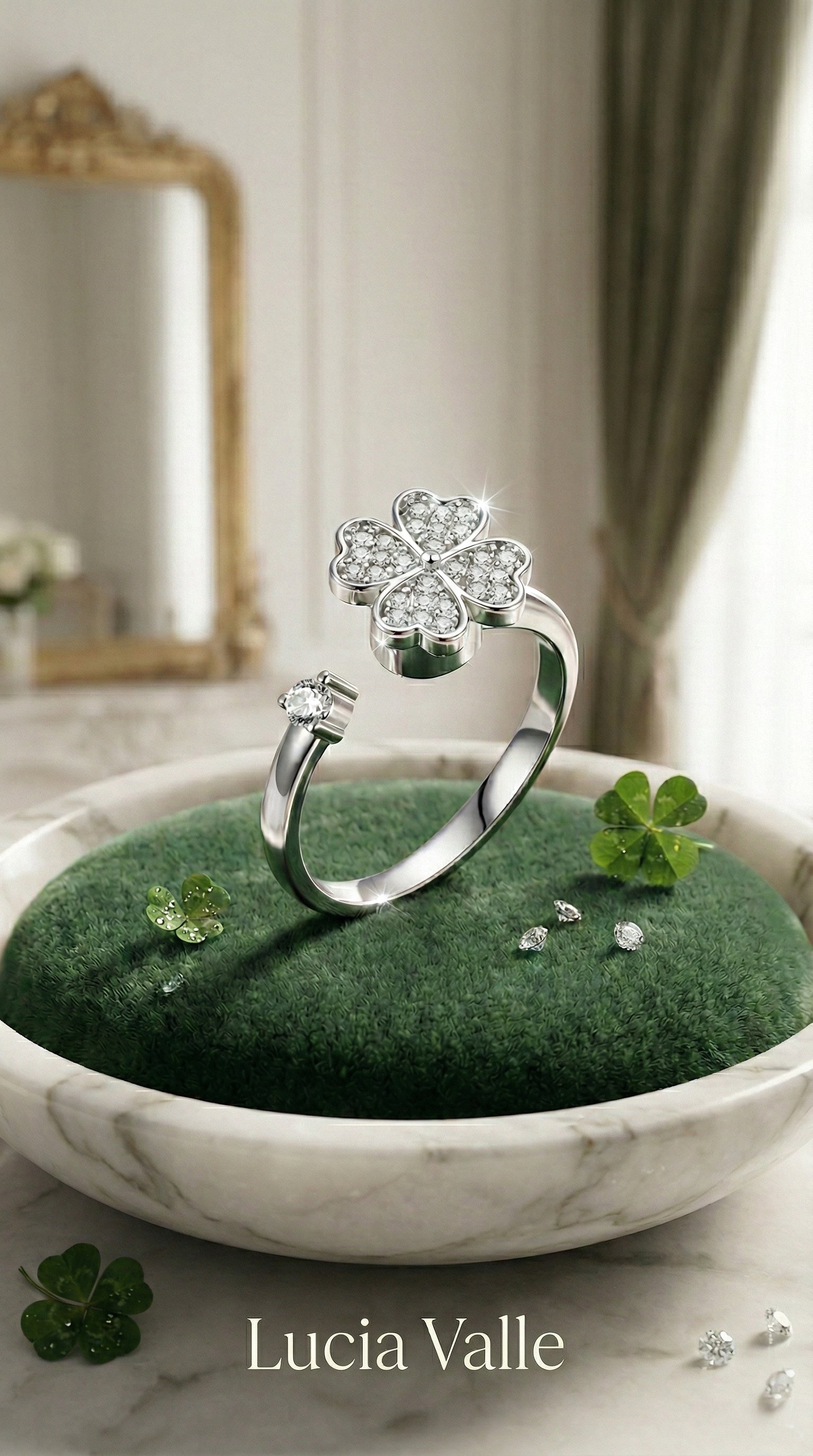 Anillo del trébol dorado/plateado