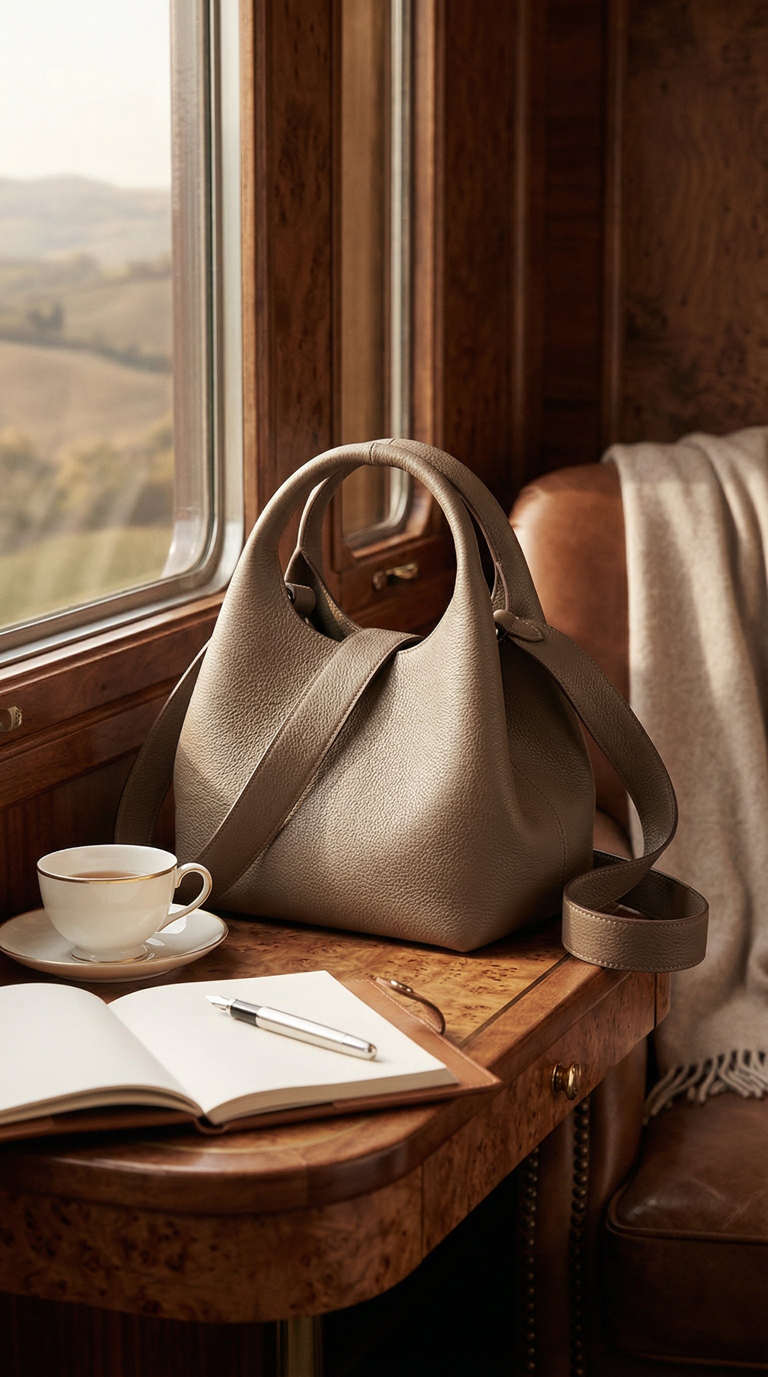 Ana-bolso de cuero con correa